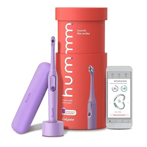 My Review hum by Colgate Smart Electric Toothbrush Kit, Rechargeable Sonic Toothbrush with Travel Case, Purple