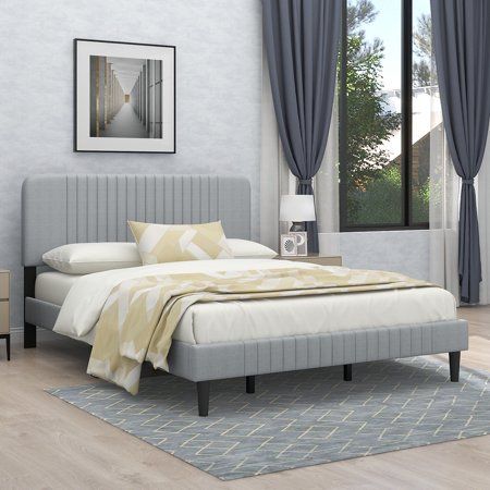 My Review CoSoTower Queen Size Platform Bed Linen Light Grey
Bed Material:Linen + Metal Slat Frame Box