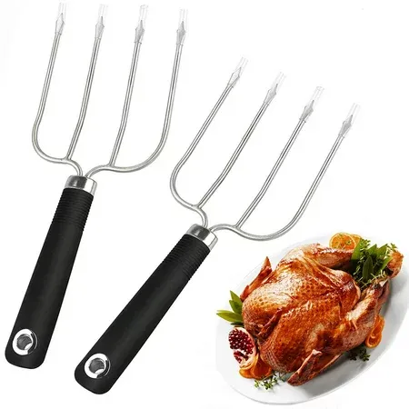 My Review Turkey Lifting Forks 2 Piece Stainless Steel Turkey Lifting with Non-Slip Handle Turkey and Poultry Lifting Turkey Claw Carving Fork
The turkey fork