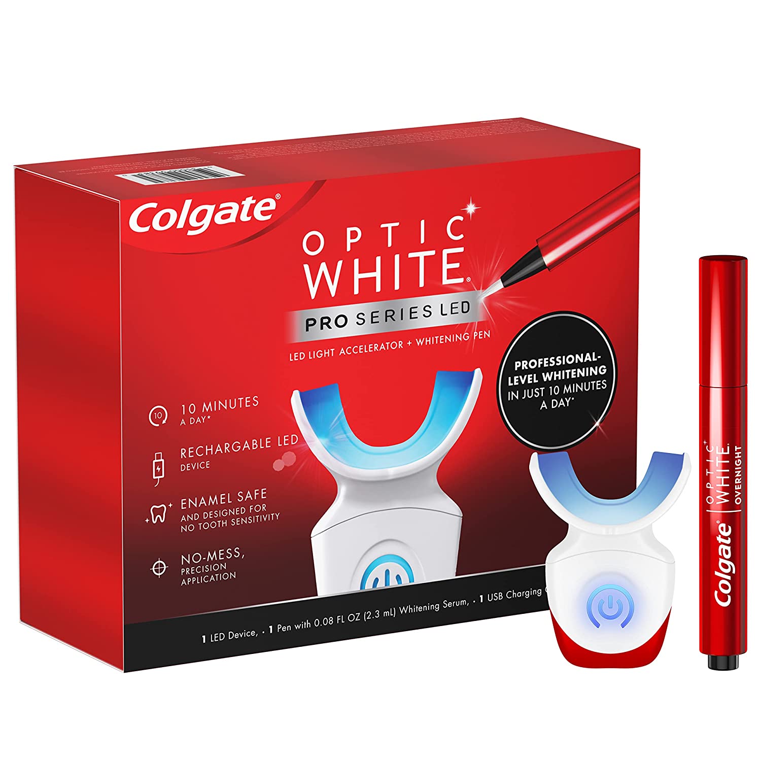 My Review Colgate Optic White Pro Series Teeth Whitening Pen and LED Tray Kit, Professional-Level Set, Rechargeable