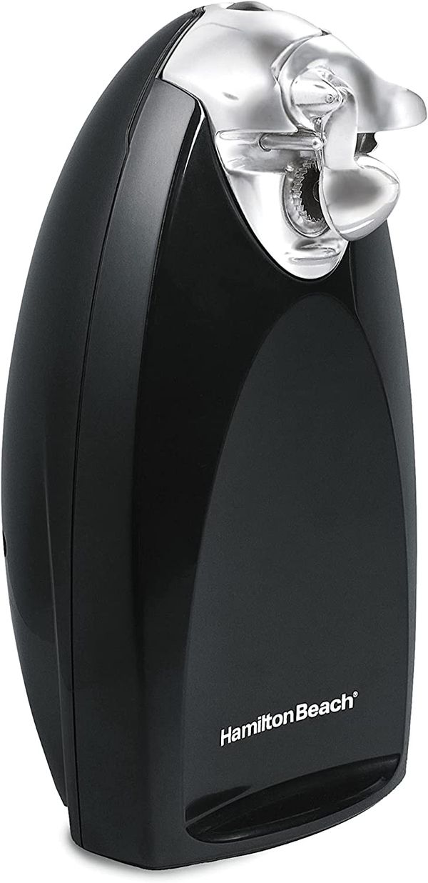 My Review Hamilton Beach Electric Automatic Can Opener with Auto Shutoff, Knife Sharpener, Cord Storage, and SureCut Patented Technology, Extra Tall, Black