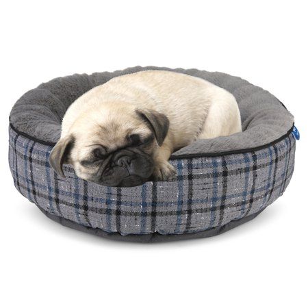 My Review Animal Planet Calming Dog Bed for Small & Medium Size Dogs ( Gray Plaid ) - 19 inch