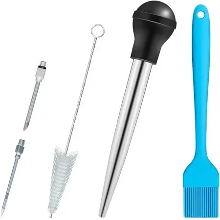 My Review Stainless Steel Turkey Needle Seasoning Tool Cooking Seasoning Pump Turkey Injector Turkey Baster Commercial Grade Roast Duck Turkey Roast Cream Pump
Feature: