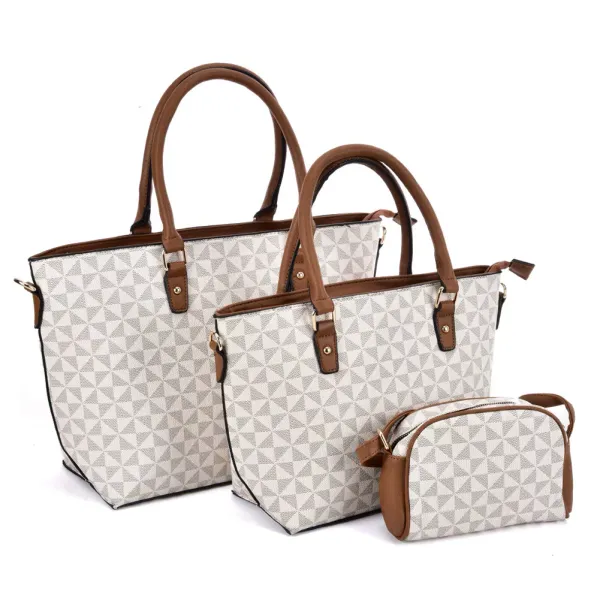 My Review New large-capacity fashion diamond lattice handbag set pu ladies three-piece bag